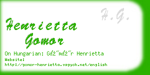 henrietta gomor business card